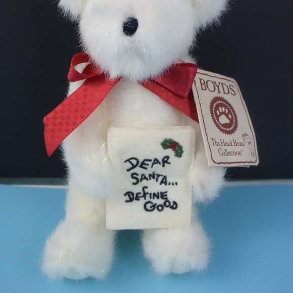 Boyds Bear "Dear Santa...Define Good" 8 inch Plush w Tag Excellent Condition! - Picture 3 of 10